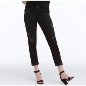 AG Adriano Goldschmied Black Beau Slouchy Distressed Skinny Women's Jeans Sz 26R